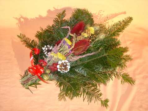 Vánoce, svícny, kytice, dekorace